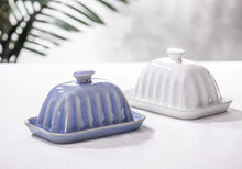 Load image into Gallery viewer, Marguerite Powder Blue Butter Dish

