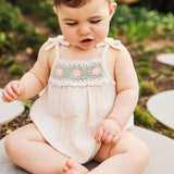 Crochet Woven Romper - Coconut