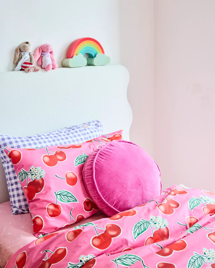 Pink Love Velvet Pea Cushion