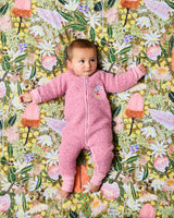 Pink Sprinkle Sherpa Long Sleeve Zip Romper