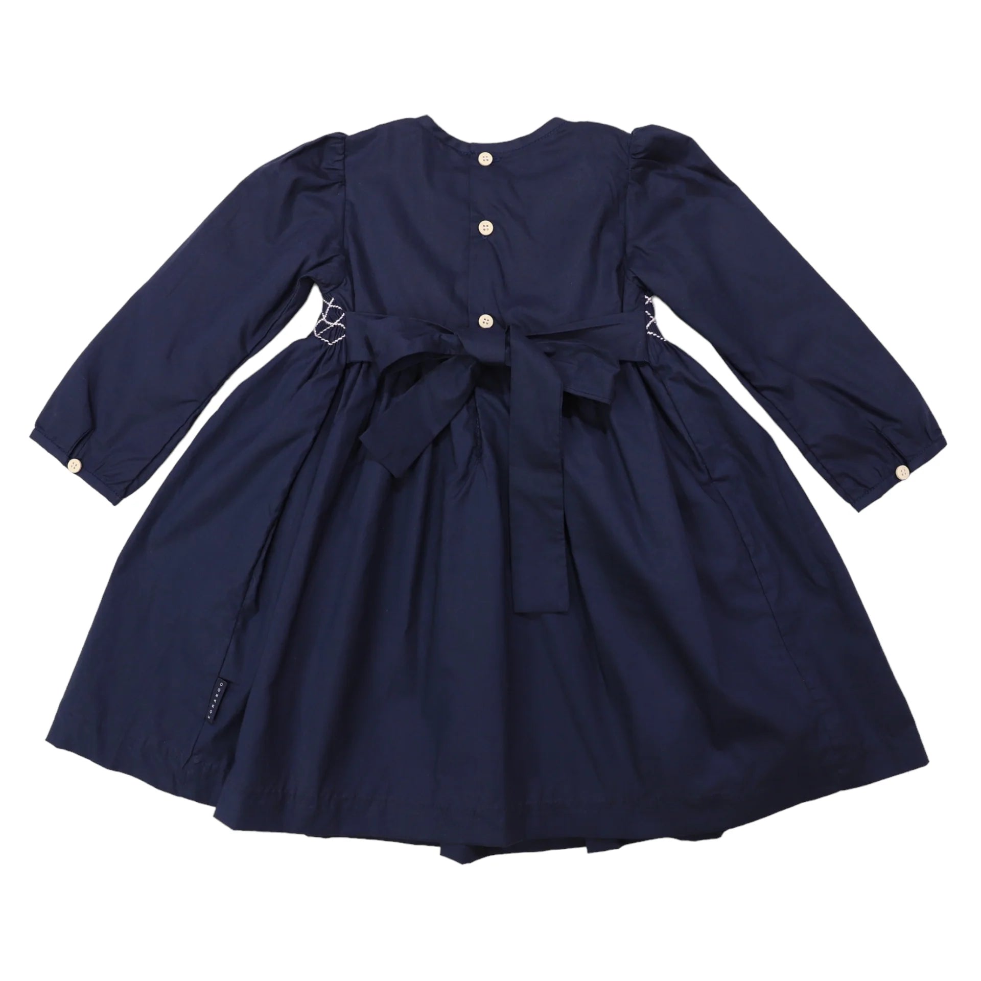 Tone on Tone Smocked Dress Navy