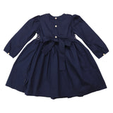 Tone on Tone Smocked Dress Navy