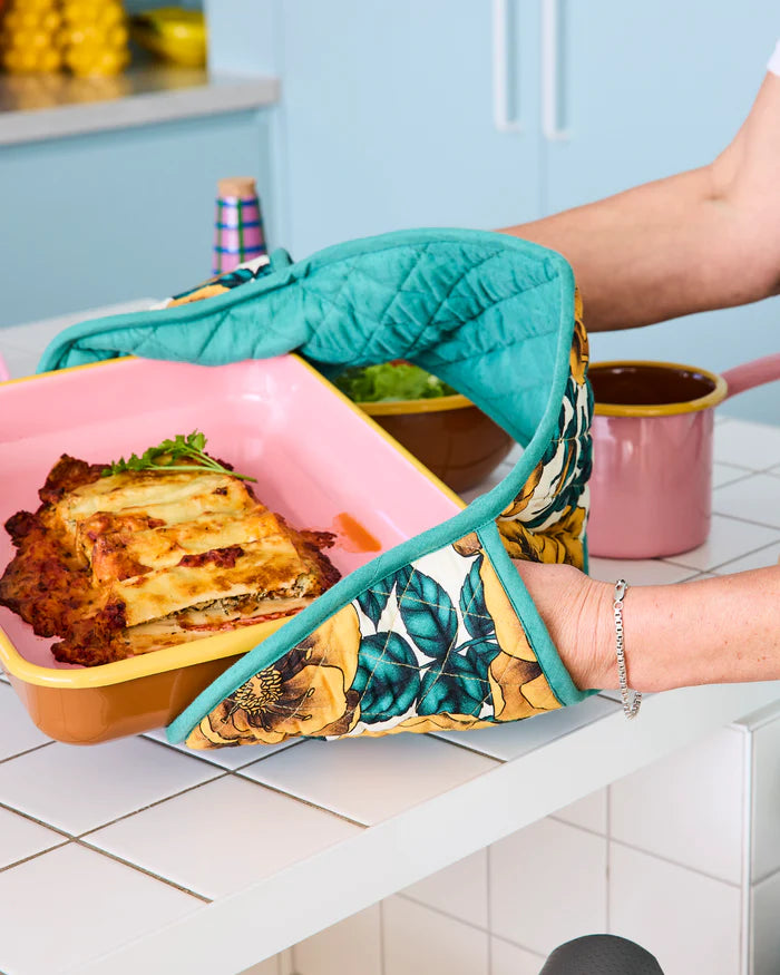 Golden Peony Double Oven Mitt