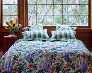 Moss Stripe Linen Pillowcases