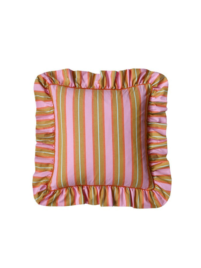Sunrise Stripe Ruffle Cushion
