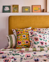 Pretty Pansy Gold Upholstery Cushion