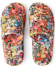 Load image into Gallery viewer, Forever Floral Black Quilted Velvet Adult Slippers
