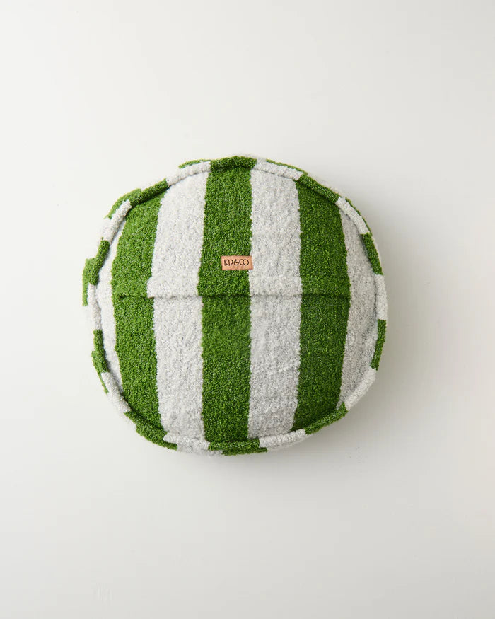 Moss Stripe Boucle Pea Cushion