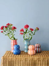 Palma Red Pink Stipe Vase