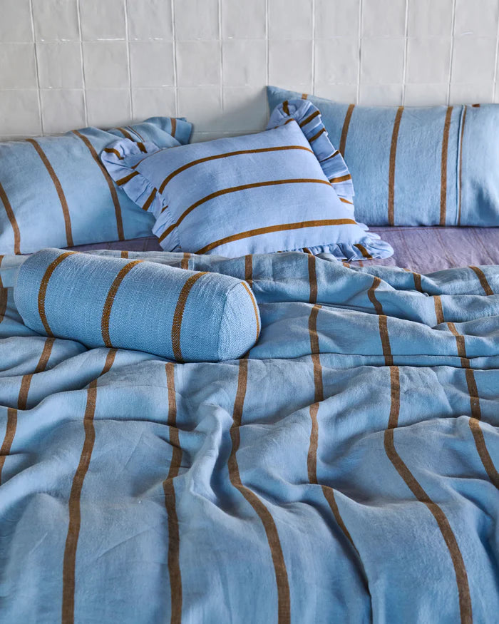Como Stripe Linen Quilt Cover