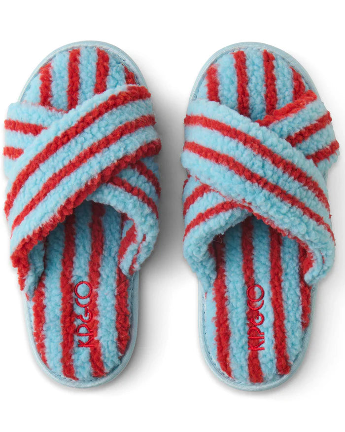 Hamilton Stripe Sherpa Adult Slippers