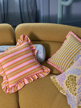 Sunrise Stripe Ruffle Cushion