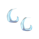 Silver Wave Hoops