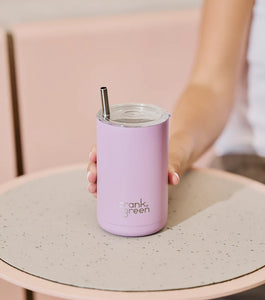 Iced Coffee Cup with Straw Neon Pink