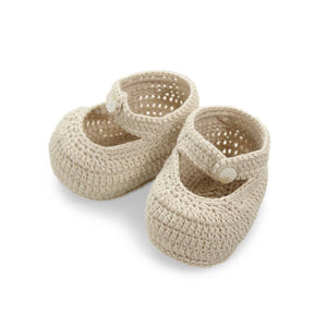 Herbie Crocheted Baby Bootees - Natural