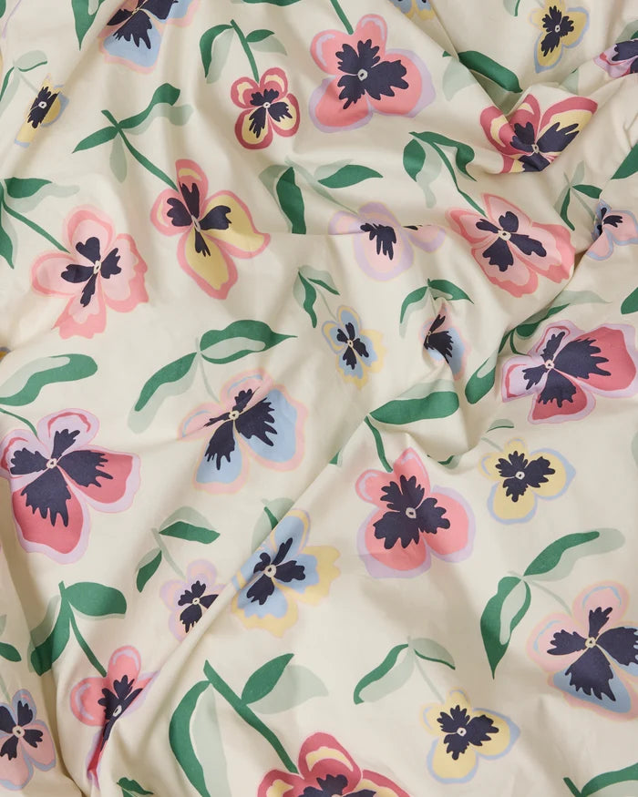 Pretty Pansy Organic Cotton Quilt Cover King