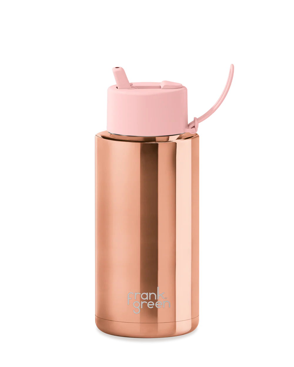 34oz Ceramic Reusable Bottle - Rose Gold Chrome
