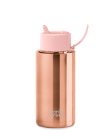 34oz Ceramic Reusable Bottle - Rose Gold Chrome