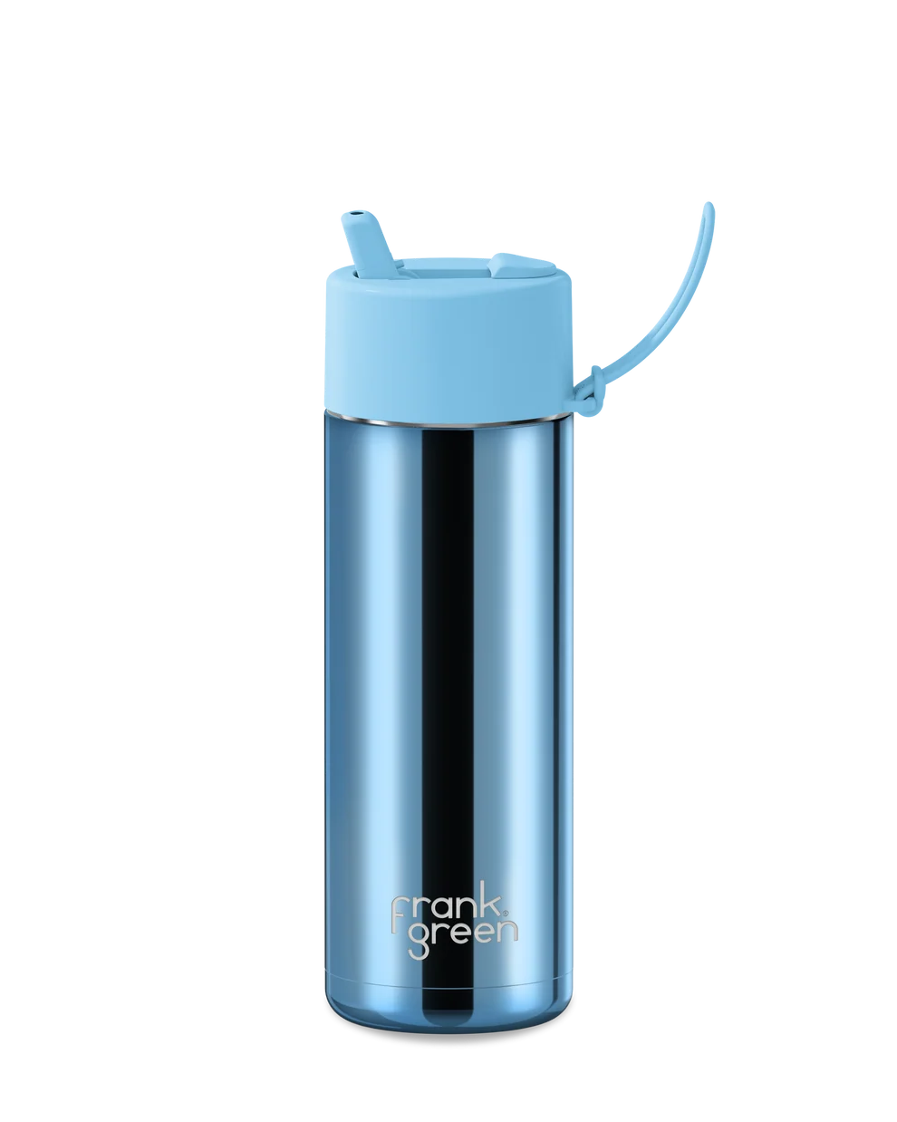 595ml Chrome Ceramic Reusable Bottle - Sky Blue