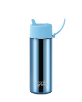 595ml Chrome Ceramic Reusable Bottle - Sky Blue
