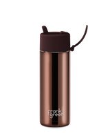 595ml Chrome Ceramic Reusable Bottle - Chocolate