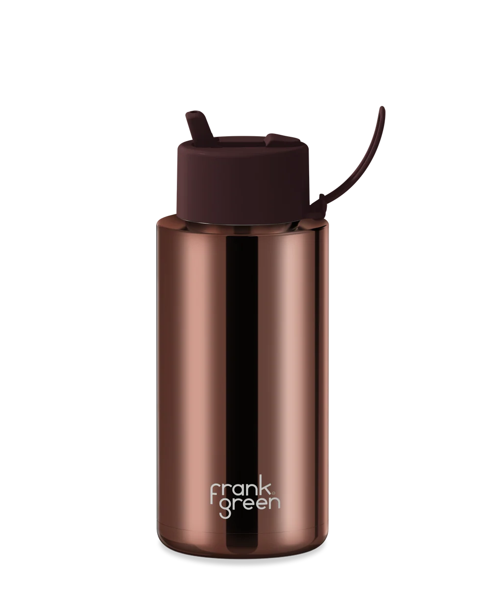 34oz Chrome Bottle with Flip Straw Lid - Chocolate