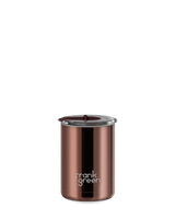 12oz Chrome Cup with Screw-in Hinge Lid - Chocolate