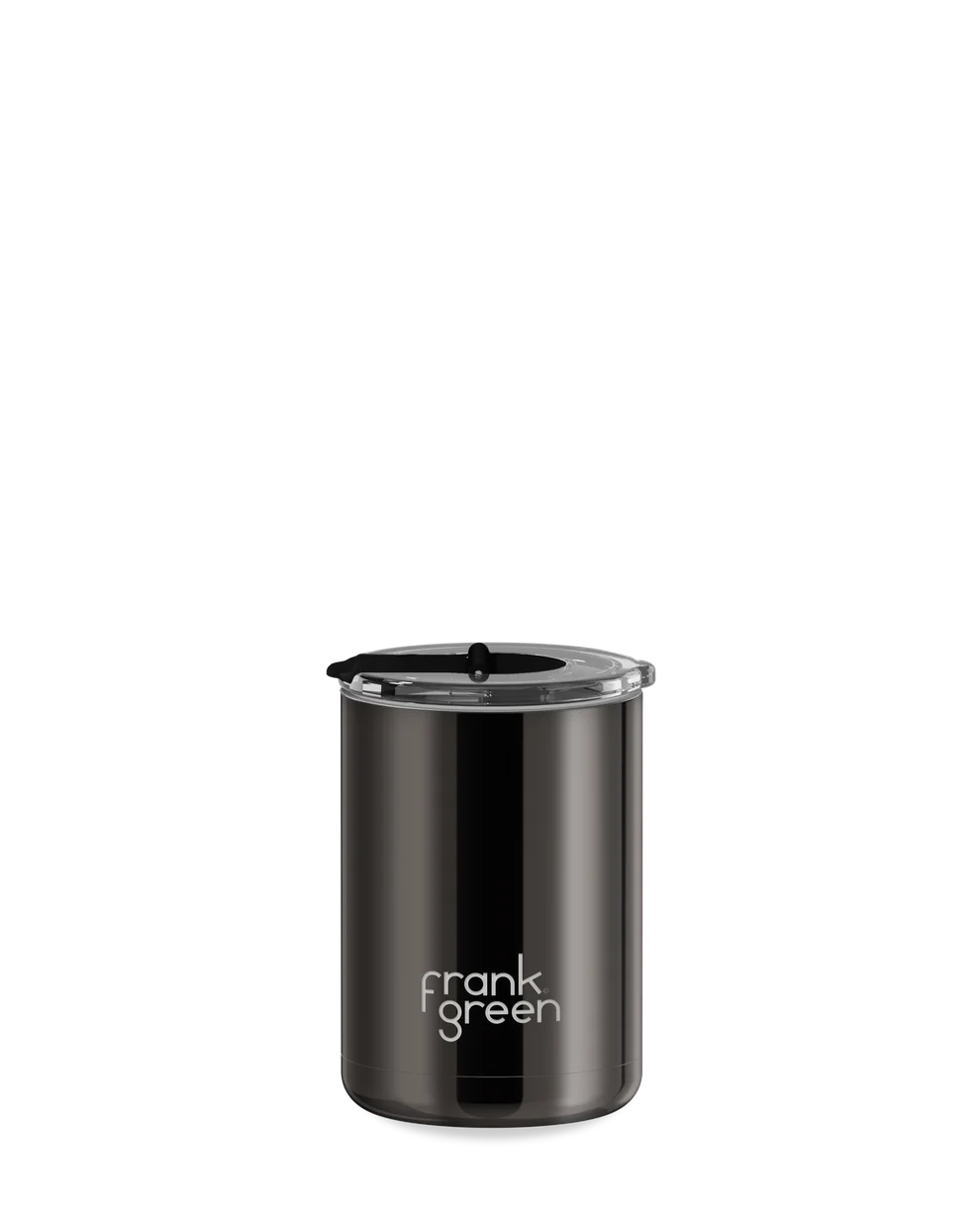 12oz Chrome Cup with Screw-in Hinge Lid - Shadow / Midnight