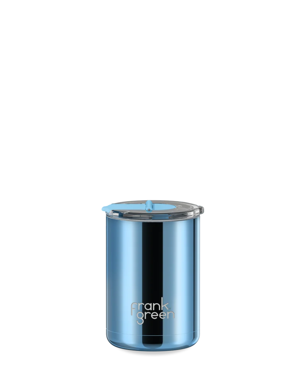12oz Chrome Cup with Screw-in Hinge Lid - Light Blue