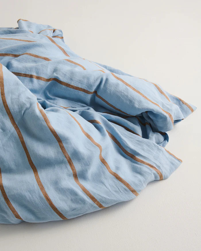 Como Stripe Linen Quilt Cover