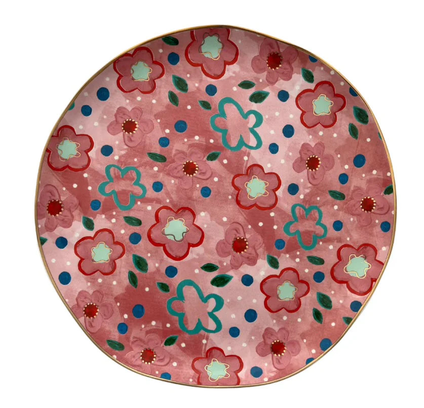 Foxy Flower Pink Plate