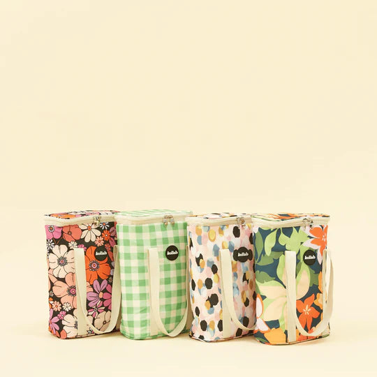 Holiday Wine Cooler Bag Kelly Green Check