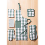 Eco Gingham Green Double Oven Mitt