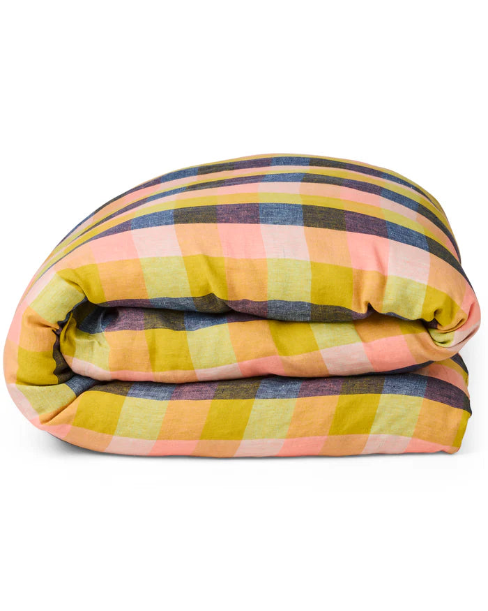 Florida Tartan Linen Quilt Cover