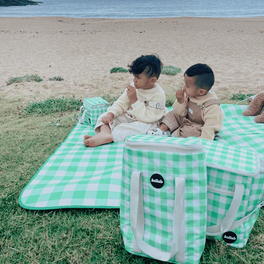 Holiday Wine Cooler Bag Kelly Green Check