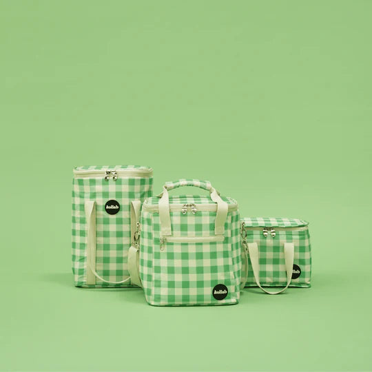 Holiday Wine Cooler Bag Kelly Green Check