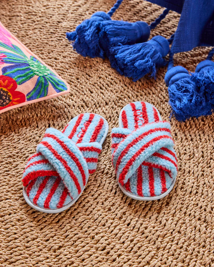 Hamilton Stripe Sherpa Adult Slippers