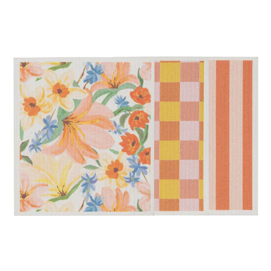 Eco Floral 3pk Cleaning Clothes