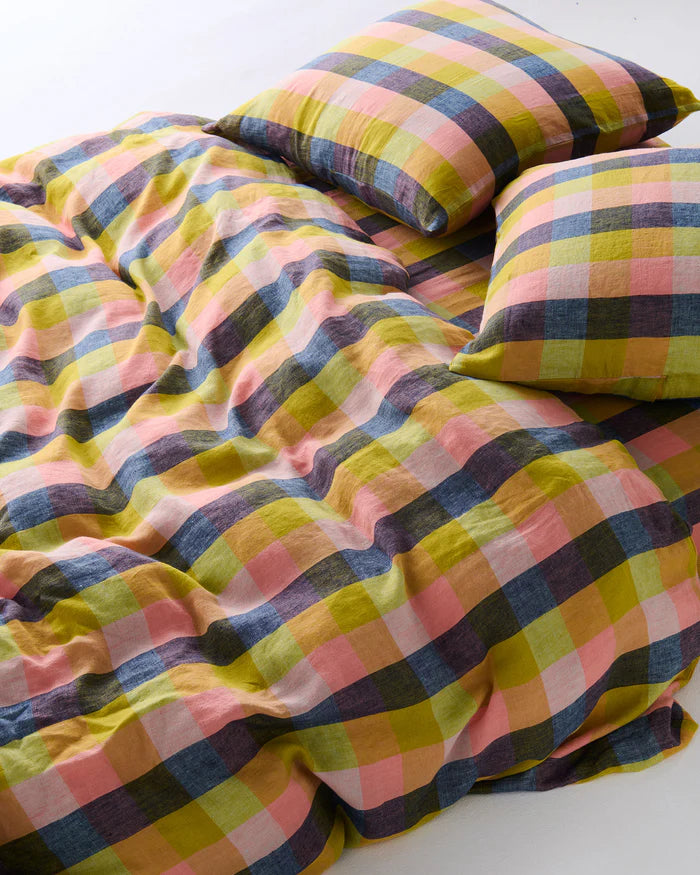 Florida Tartan Linen Pillowcases