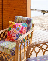 Wild Flowers In Bloom Embroidered Cushion