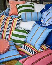 Load image into Gallery viewer, Moss Stripe Boucle Pea Cushion
