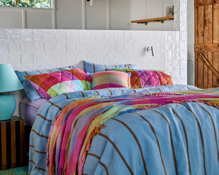 Como Stripe Linen Quilt Cover