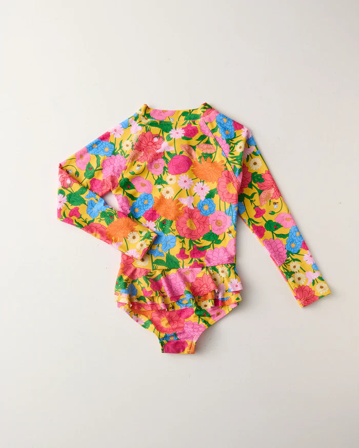 Follow The Sun Yellow Long Sleeve Bathers
