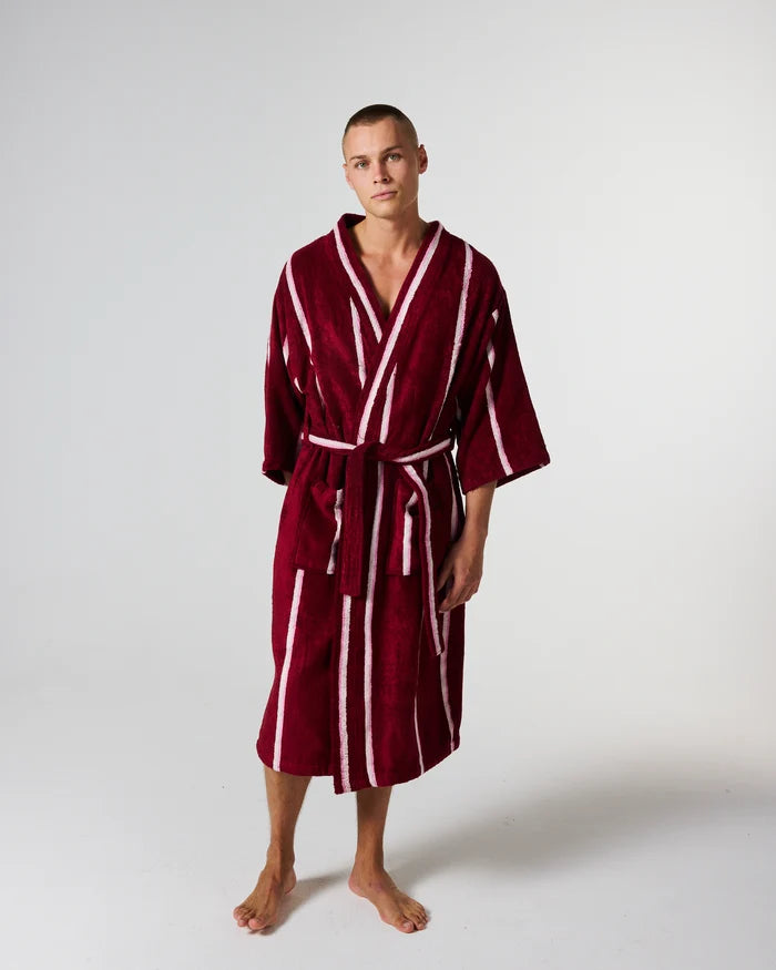 Ruby Rose Stripe Bamboo Terry Bath Robe