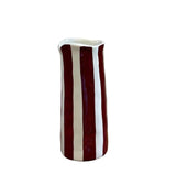 Brown Stripe Medium Vase Wave Top