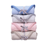 Linus Knitted Newborn Wrap - Denim