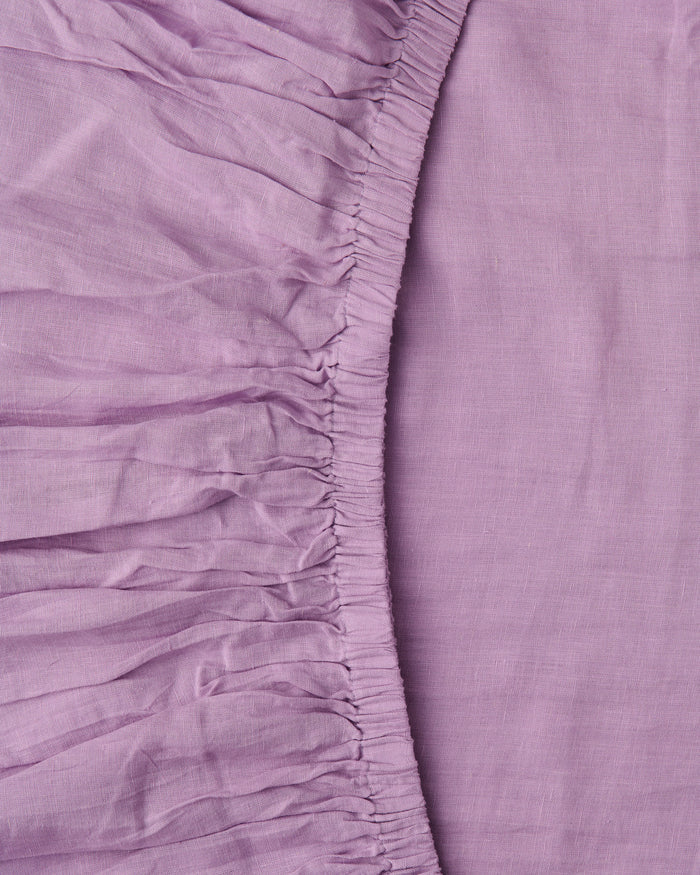 Wisteria Linen Fitted Sheet