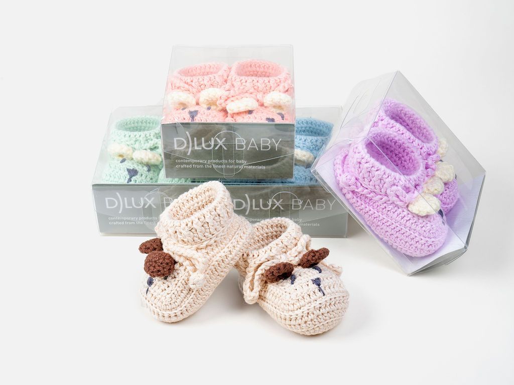 Tilly Bear Baby Bootees - Rice