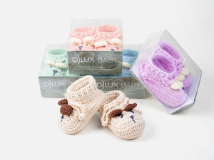 Tilly Bear Baby Bootees - Rice