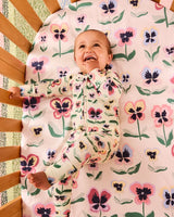 Pretty Pansy Organic Long Sleeve Zip Romper